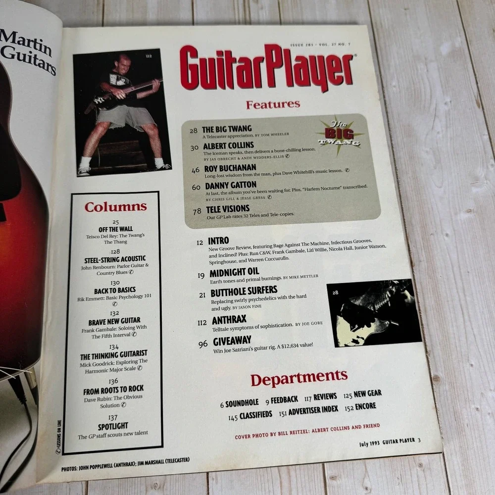 Guitar Player Magazine July 1993 Gods of the Telecaster Albert Collins Danny